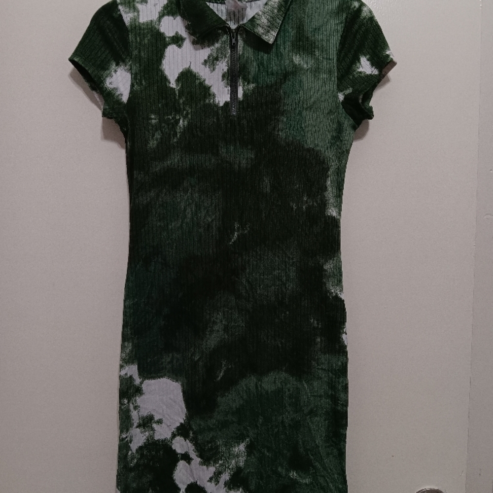 Green and White Women's Dress